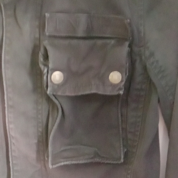 Womens TNA Military Jacket Size Small Cotton Army Cargo Coat Black Retro - Picture 7 of 16